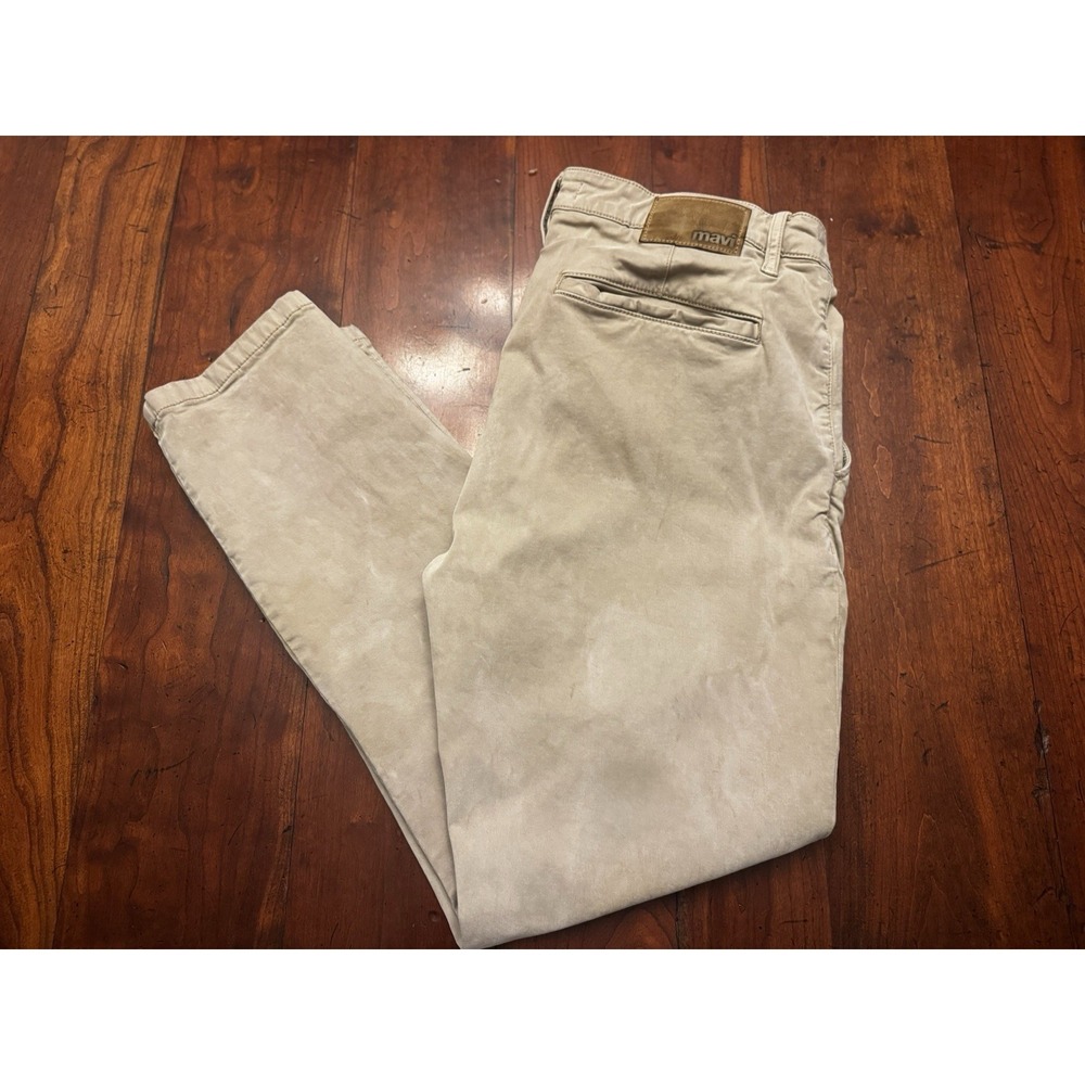 Jeff Athletic Chino Khaki Pants by Mavi Men's 34 x 30 Athletic Fit 3% Elastane